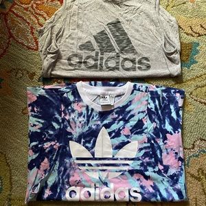 2 women’s Adidas workout tops